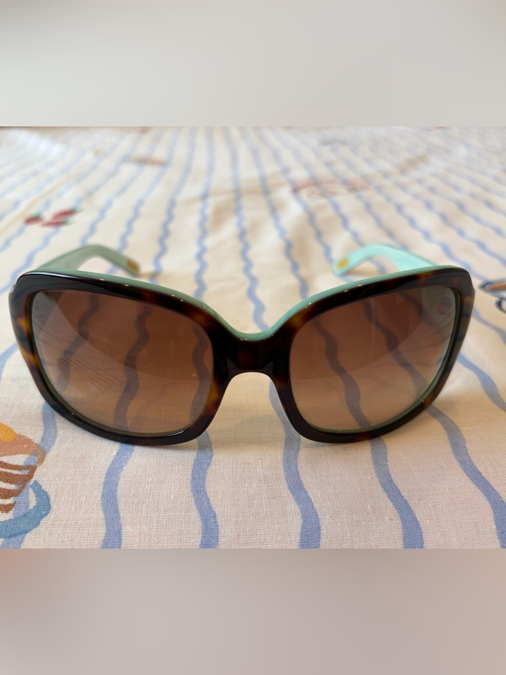 Ralph Lauren Large Tortoise Shell and Mint Frame Sunglasses 🐆🩵🕶️